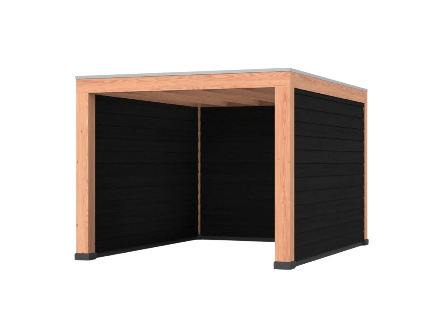 Douglas overkapping, 300 x 400, met achterwand en twee zijwanden, Westwood Robuust zwart - Afbeelding 1
